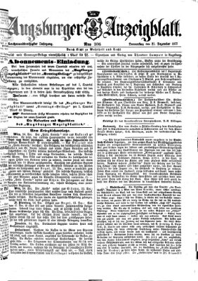 Augsburger Anzeigeblatt Donnerstag 27. Dezember 1877