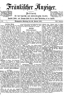 Fränkischer Anzeiger Samstag 20. Januar 1877