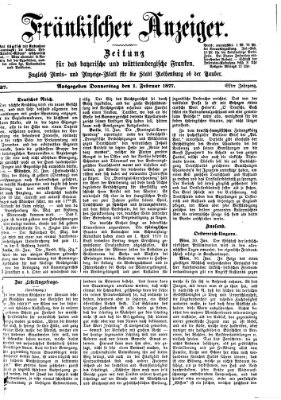 Fränkischer Anzeiger Donnerstag 1. Februar 1877