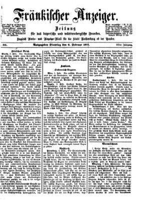 Fränkischer Anzeiger Dienstag 6. Februar 1877