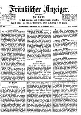 Fränkischer Anzeiger Donnerstag 8. Februar 1877