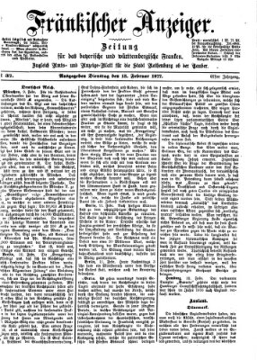 Fränkischer Anzeiger Dienstag 13. Februar 1877