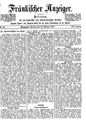 Fränkischer Anzeiger Freitag 16. Februar 1877