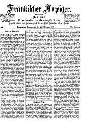 Fränkischer Anzeiger Donnerstag 22. Februar 1877