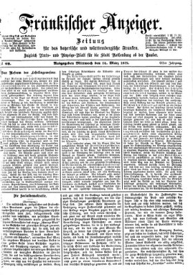 Fränkischer Anzeiger Mittwoch 14. März 1877