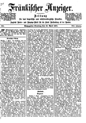 Fränkischer Anzeiger Dienstag 10. April 1877