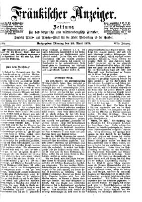 Fränkischer Anzeiger Montag 23. April 1877