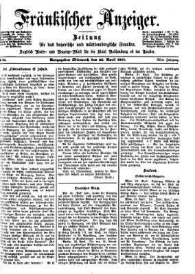 Fränkischer Anzeiger Mittwoch 25. April 1877