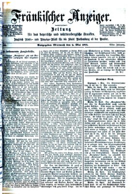 Fränkischer Anzeiger Mittwoch 2. Mai 1877