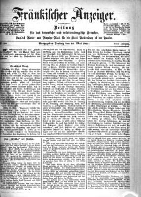 Fränkischer Anzeiger Freitag 25. Mai 1877