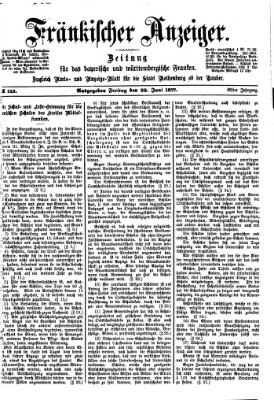 Fränkischer Anzeiger Freitag 22. Juni 1877