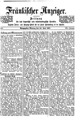 Fränkischer Anzeiger Montag 25. Juni 1877