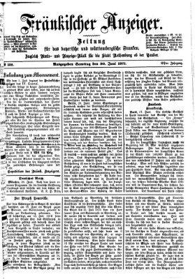 Fränkischer Anzeiger Samstag 30. Juni 1877