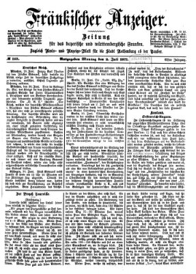 Fränkischer Anzeiger Montag 2. Juli 1877