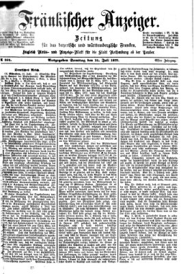 Fränkischer Anzeiger Samstag 14. Juli 1877