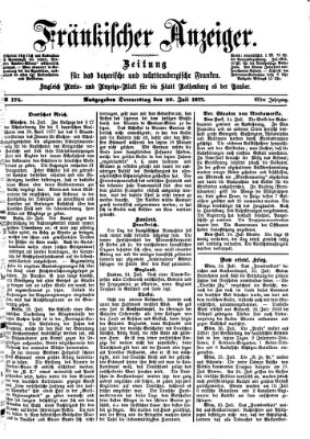 Fränkischer Anzeiger Donnerstag 26. Juli 1877