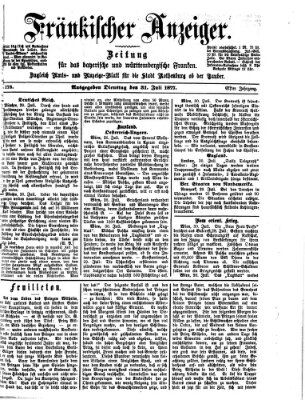 Fränkischer Anzeiger Dienstag 31. Juli 1877