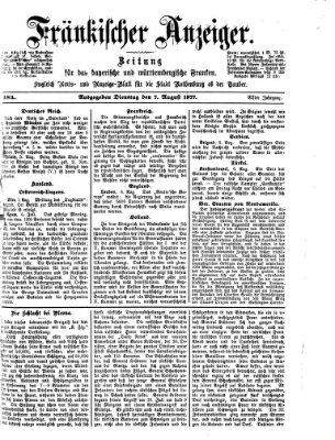 Fränkischer Anzeiger Dienstag 7. August 1877