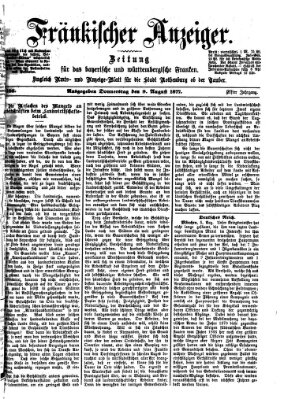 Fränkischer Anzeiger Donnerstag 9. August 1877