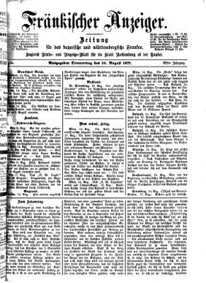 Fränkischer Anzeiger Donnerstag 16. August 1877