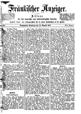 Fränkischer Anzeiger Samstag 18. August 1877