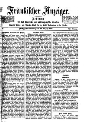 Fränkischer Anzeiger Montag 20. August 1877