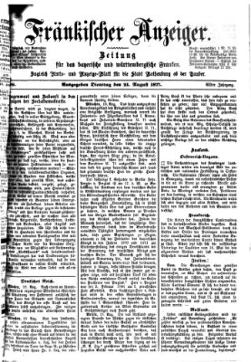 Fränkischer Anzeiger Dienstag 21. August 1877