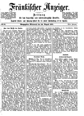 Fränkischer Anzeiger Mittwoch 22. August 1877