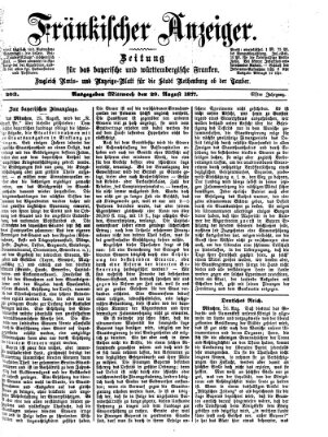 Fränkischer Anzeiger Mittwoch 29. August 1877