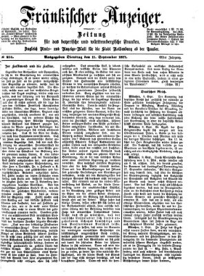 Fränkischer Anzeiger Dienstag 11. September 1877