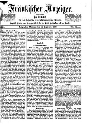 Fränkischer Anzeiger Mittwoch 12. September 1877