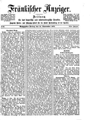 Fränkischer Anzeiger Freitag 14. September 1877