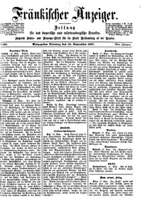 Fränkischer Anzeiger Dienstag 18. September 1877