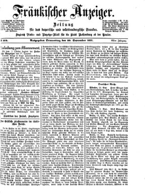 Fränkischer Anzeiger Donnerstag 20. September 1877