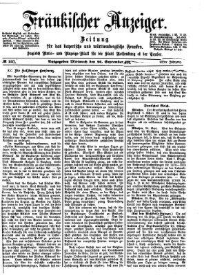 Fränkischer Anzeiger Mittwoch 26. September 1877