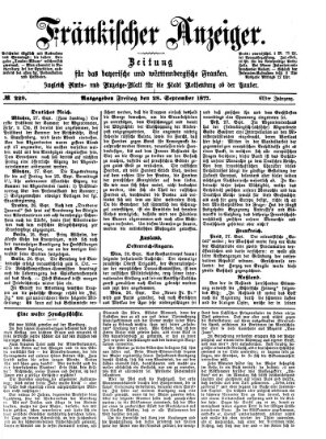 Fränkischer Anzeiger Freitag 28. September 1877