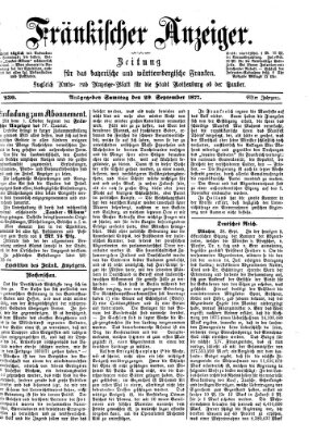 Fränkischer Anzeiger Samstag 29. September 1877