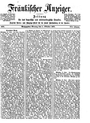 Fränkischer Anzeiger Montag 1. Oktober 1877