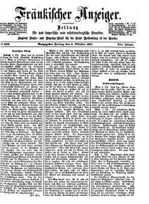 Fränkischer Anzeiger Freitag 5. Oktober 1877