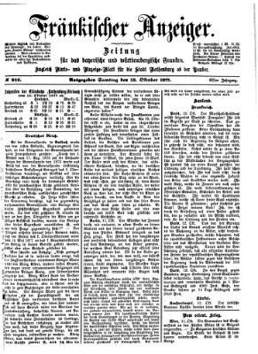 Fränkischer Anzeiger Samstag 13. Oktober 1877