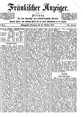 Fränkischer Anzeiger Dienstag 16. Oktober 1877