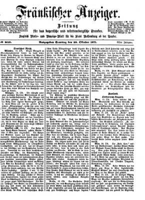 Fränkischer Anzeiger Samstag 20. Oktober 1877