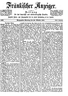 Fränkischer Anzeiger Dienstag 30. Oktober 1877