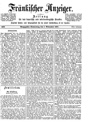 Fränkischer Anzeiger Donnerstag 1. November 1877