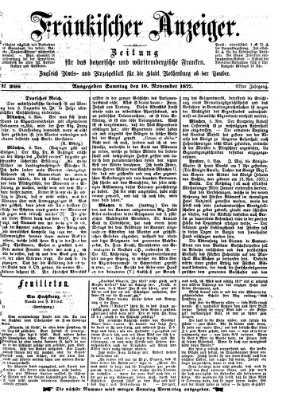 Fränkischer Anzeiger Samstag 10. November 1877