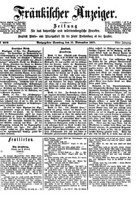 Fränkischer Anzeiger Samstag 17. November 1877