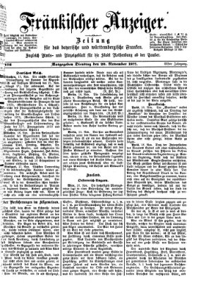 Fränkischer Anzeiger Dienstag 20. November 1877