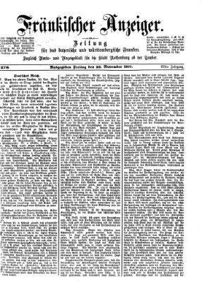 Fränkischer Anzeiger Freitag 23. November 1877