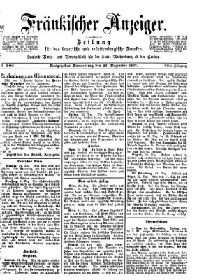 Fränkischer Anzeiger Donnerstag 27. Dezember 1877