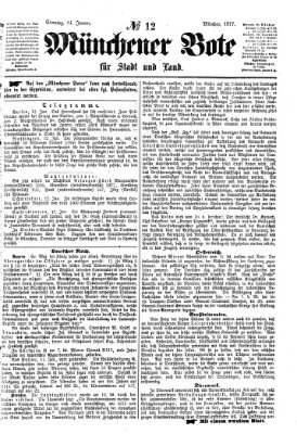 Münchener Bote für Stadt und Land Sonntag 14. Januar 1877